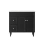 900*455*860mm POS Harrington Matt Black PVC Constructed Freestanding Vanity With Legs - Left Hand Drawer - HD reno