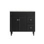 900*455*860mm POS Harrington Matt Black PVC Constructed Freestanding Vanity With Legs - Right Hand Drawer - HD reno