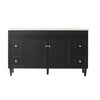 1500*455*860mm POS Harrington Matt Black PVC Constructed Freestanding Vanity With Kick Board