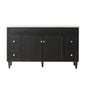 1500*455*860mm POS Harrington Matt Black PVC Constructed Freestanding Vanity With Kick Board - HD reno