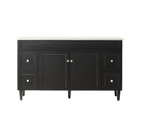 1500*455*860mm POS Harrington Matt Black PVC Constructed Freestanding Vanity With Kick Board - HD reno