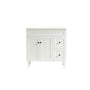 900*455*860mm POS Harrington Matt White PVC Constructed Freestanding Vanity With Kick Board - Right Hand Drawer - HD reno