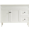 1200*455*860mm POS Harrington Matt White PVC Constructed Freestanding Vanity With Legs - Right Hand Drawer