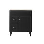 750*455*860mm POS Harrington Matt Black PVC Constructed Freestanding Vanity With Legs - Left Hand Drawer - HD reno