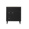 750*455*860mm POS Harrington Matt Black PVC Constructed Freestanding Vanity With Kick Board - Left Hand Drawer