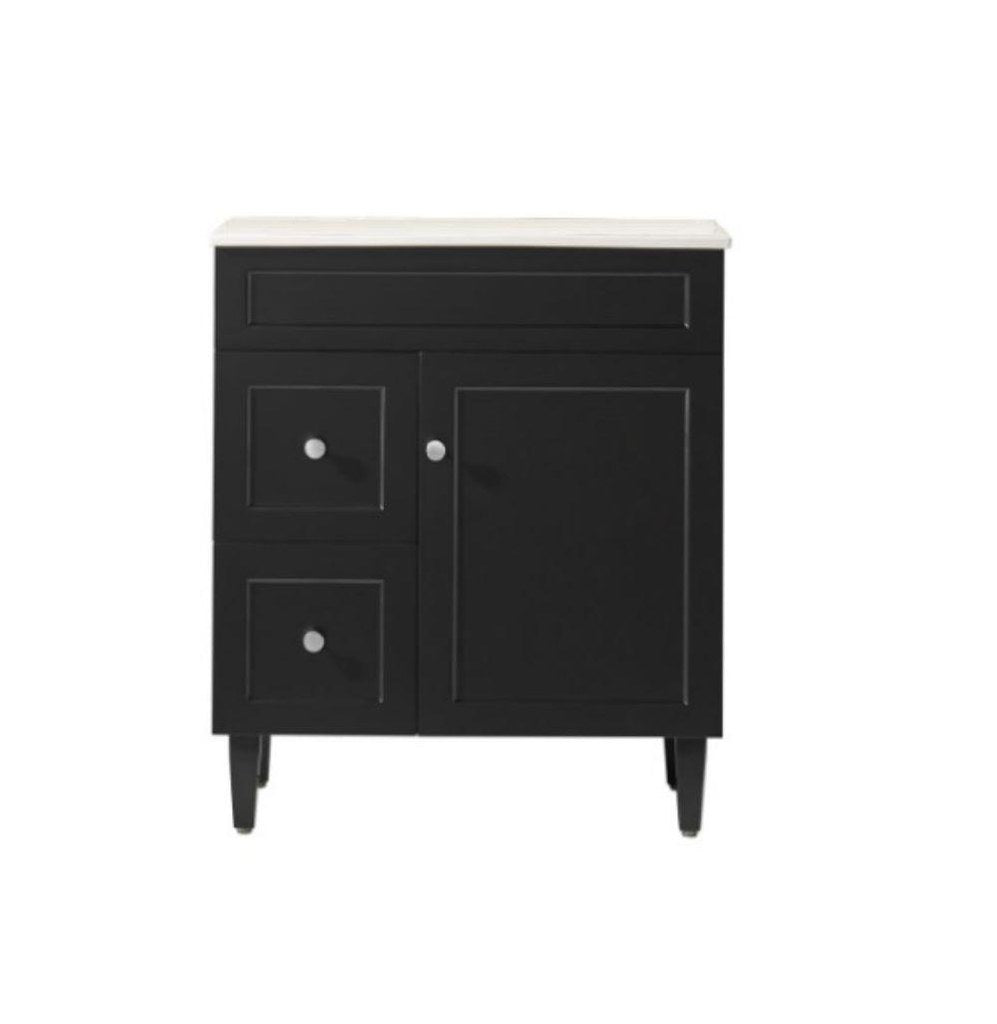 750*460*880mm Poseidon Harrington Matt Black PVC Freestanding Vanity ...