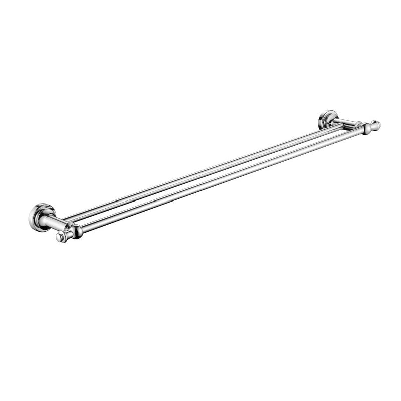 750mm Modernnational Medoc Solid Brass Round Double Towel Rail
