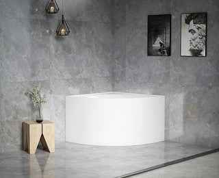 1000x1000x635mm Lukka Bingie Diamond Gloss White Acrylic None Overflow Corner Bathtub