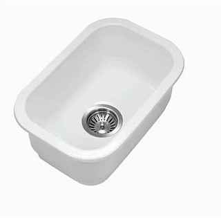 330*483*184mm Lukka Elba Fine Fireclay Gloss White Square Basin Single Bowl With Drainer Undermount Sinks Laundry Kitchen Sink