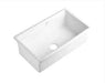 813*483*255mm Lukka Vorona Fireclay Inset/Undermount Gloss White Square Basin Single Bowl With Drainer Laundry Kitchen Sink