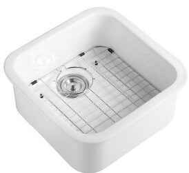 483*483*203mm Lukka Elba Fine Fireclay Square Basin Single Bowl With Drainer Undermount Sinks Laundry Kitchen Sink