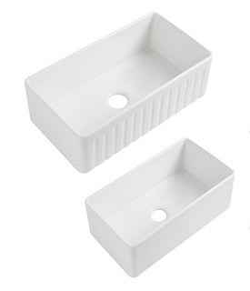 835*459*254mm Lukka Rocca Fine Fireclay Farm House Buttler Gloss White Single Bowl Square Basin With Drainer Undermount Laundry Kitchen Sink