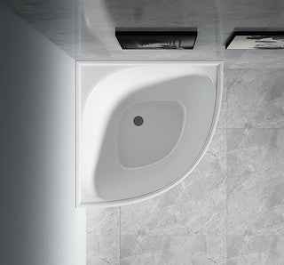1000x1000x635mm Lukka Bingie Diamond Gloss White Acrylic None Overflow Corner Bathtub