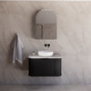 900*450*450mm ABS Houston Matt Black Plywood Curved Wall Hung Vanity