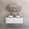 1500*450*450mm ABS Houston Matt White Plywood Curved Double Bowls Wall Hung Vanity