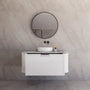 1200*450*450mm ABS Houston Matt White Plywood Curved Single Bowl Wall Hung Vanity With Front Pull-out Side Cabinets, No Side Clearance Needed