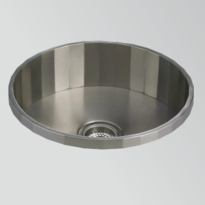 476*476*160mm Kohler Brinx Stainless Steel Round Single Bowl Self-Rimming Undermount Kitchen Sink