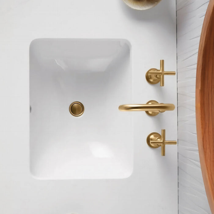 483-585*420*181mm Kohler Caxton Gloss White Ceramic Rectangle With Overflow Under-Mount Basins