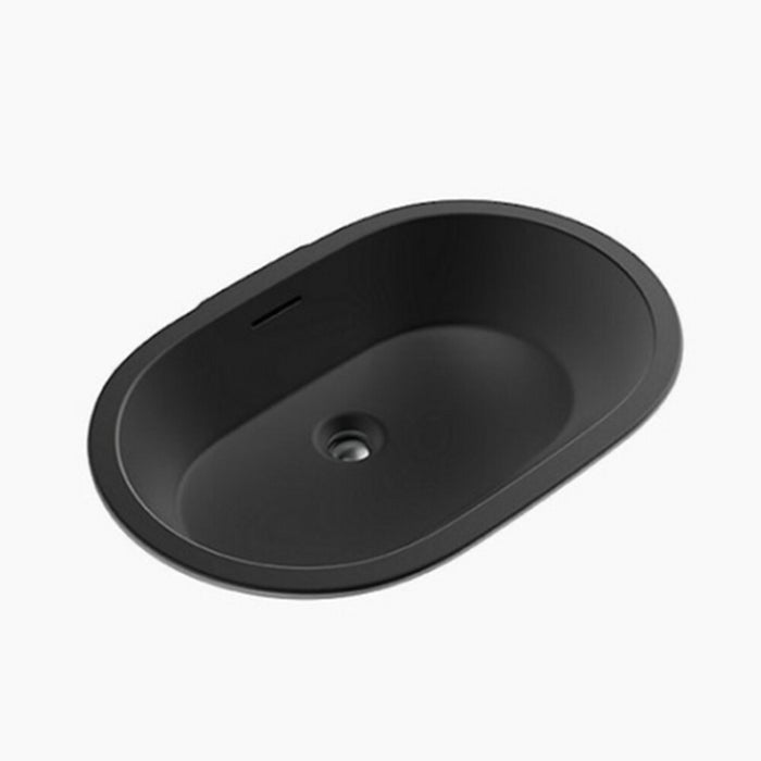 560*352*180mm Kohler Brazn Kohler White/Honed Black Ceramic Oval With Overflow Under-Mount Basins