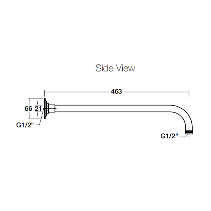463mm Kohler Chrome Round Elbow Shower Arm