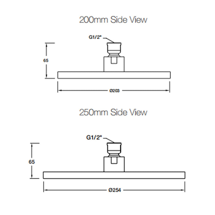 200-250mm Kohler RainCan Stainless Steel Chrome Round Shower Heads