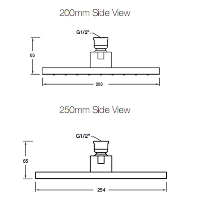 200-250mm Kohler RainCan Stainless Steel Chrome Square Shower Heads