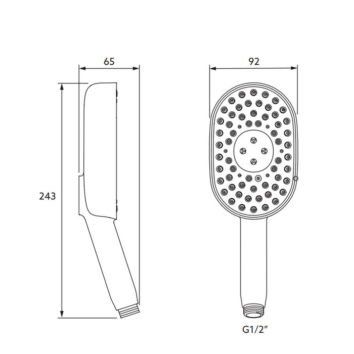 243mm Kohler Statement 3 Function Chrome/Brushed Nickel/Brushed Brass/Matt Black Oval Handheld Shower Heads