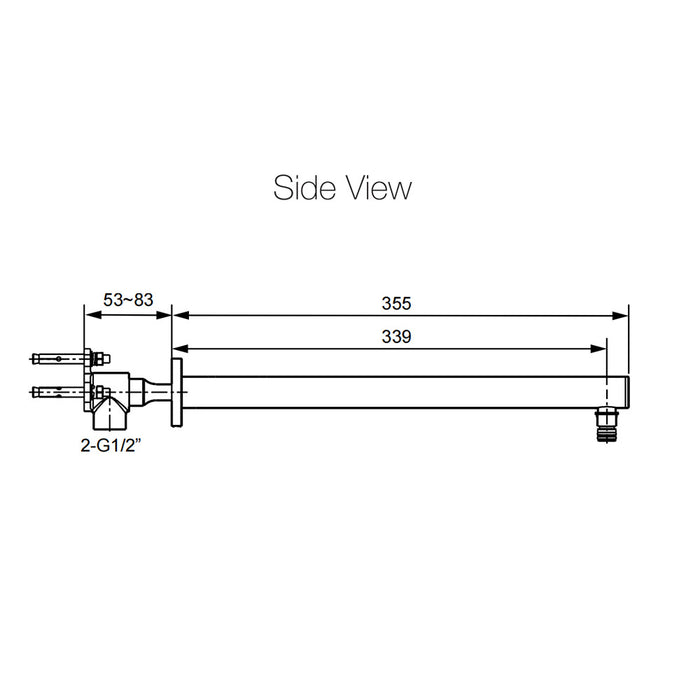 355-482mm Kohler Statement Dual Function Chrome/Brushed Nickel/Brushed Brass/Matt Black Oval Wall Mount Rainhead Arm