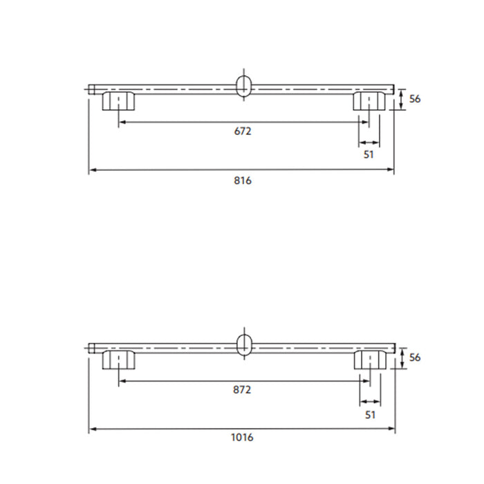 800-1000mm Kohler Statement Chrome/Brushed Nickel/Brushed Brass/Matt Black Round Slidebar