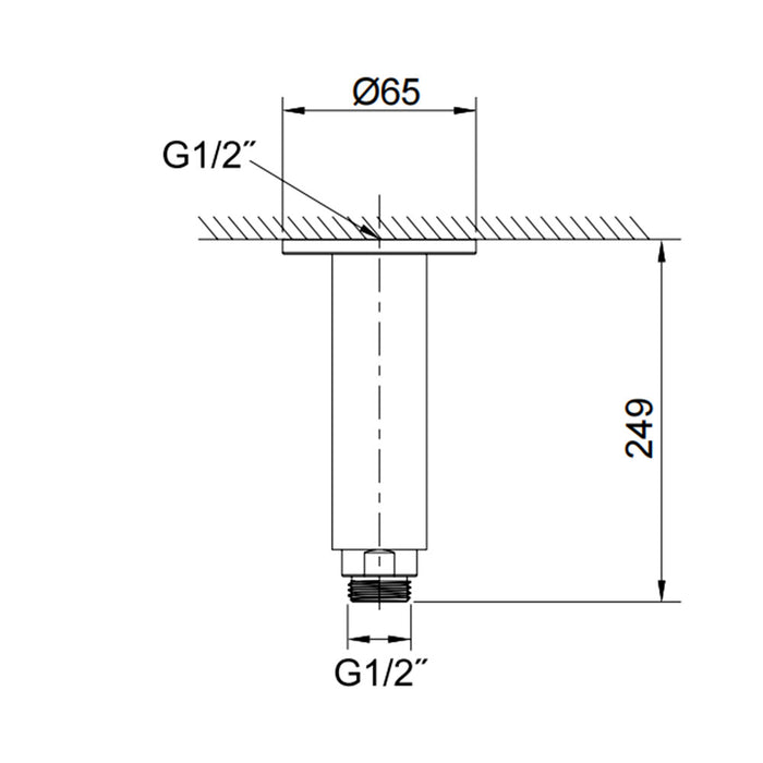 250mm Kohler Statement Chrome/Brushed Nickel/Brushed Brass/Matt Black Round Ceiling Mount Shower Arm