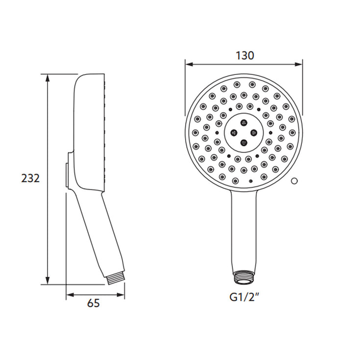 232mm Kohler Statement 3 Function Chrome/Brushed Nickel/Brushed Brass/Matt Black Round Handheld Shower Heads