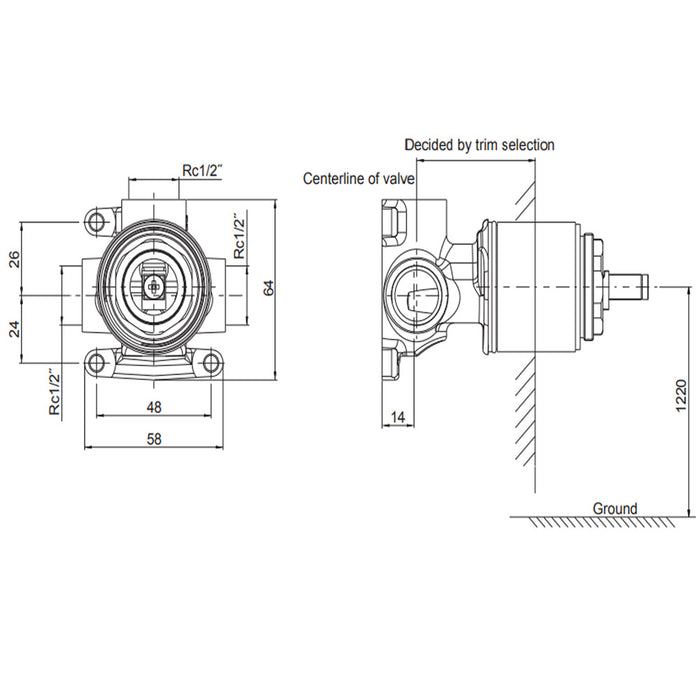 Kohler Components Shower Or Bath Lever Mixer Chrome/Matte Black/Brushed Nickel/Brushed Brass Tapware