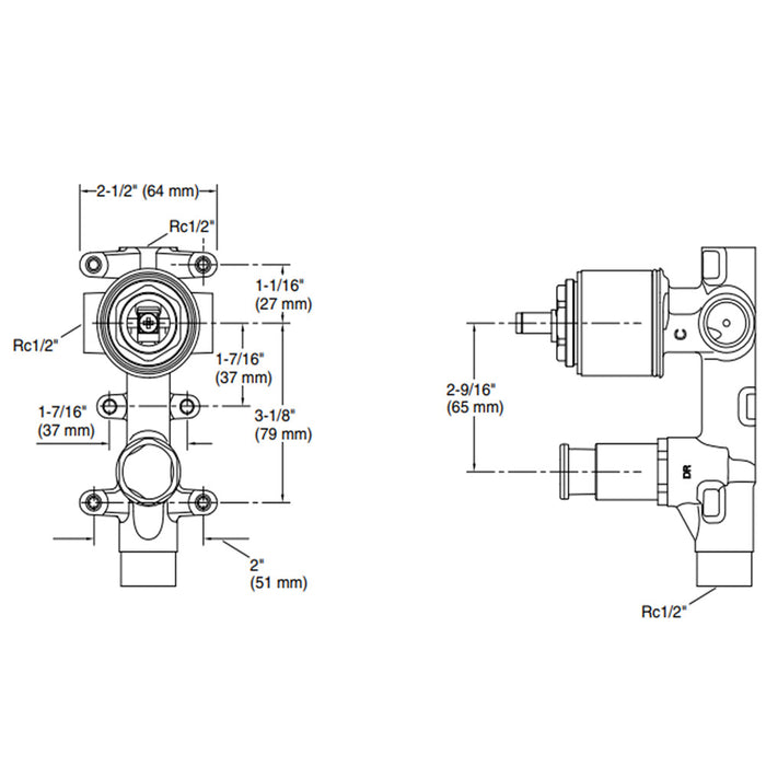 Kohler Components Shower And Bath Pin Lever Mixer With Diverter Chrome/Matte Black/Brushed Nickel Tapware