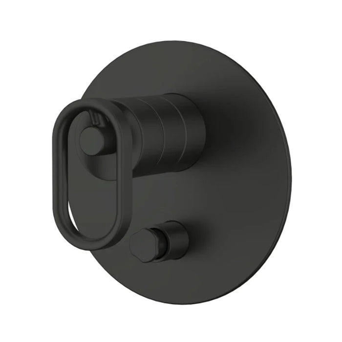 160mm Kohler Components Chrome/Brushed Nickel/Matt Black Round Plate Industrial Handle Shower/Bath Mixer With Diverter Thin Trim Kit