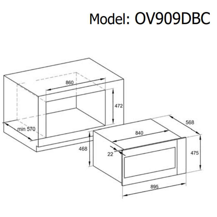 900mm DiLusso Black Cooktops and Electric Oven and Concealed Rangehood Kitchen Appliance Packages