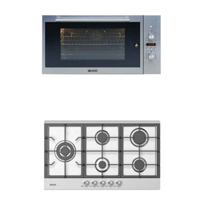 900mm Dilusso Stainless Steel Oven + Gas Cooktop + Rangehood Kitchen Appliance Package