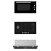 900mm DiLusso Black Cooktops and Electric Oven and Concealed Rangehood Kitchen Appliance Packages