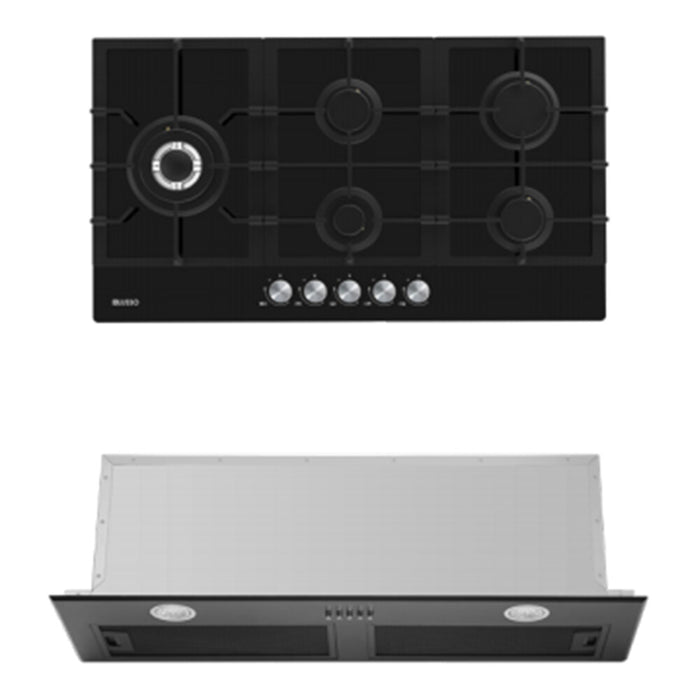 900mm DiLusso Black Cooktops and Electric Oven and Concealed Rangehood Packages