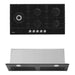 900mm DiLusso Black Cooktops and Electric Oven and Concealed Rangehood Kitchen Appliance Packages