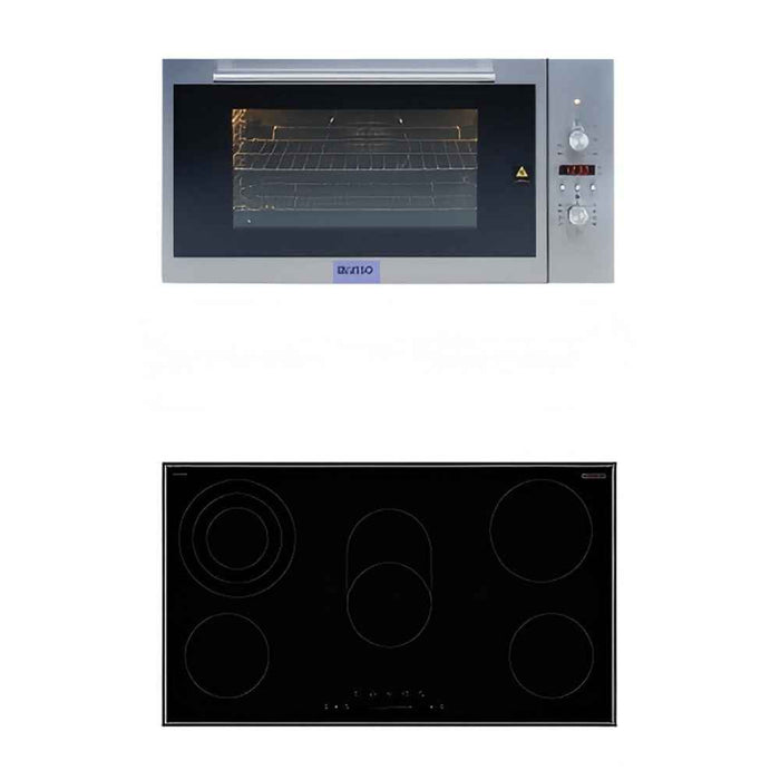 900mm Dilusso Electric Oven + Ceramic Cooktop + Concealed Rangehood Kitchen Appliance Package