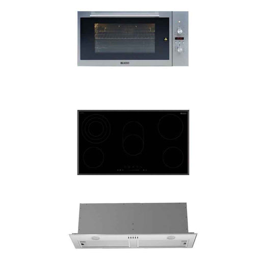 900mm Dilusso Electric Oven + Ceramic Cooktop + Concealed Rangehood Kitchen Appliance Package