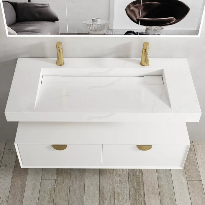 600-1500*470*85mm Otti Moonlight Solid Surface Top Wall Hung Basins