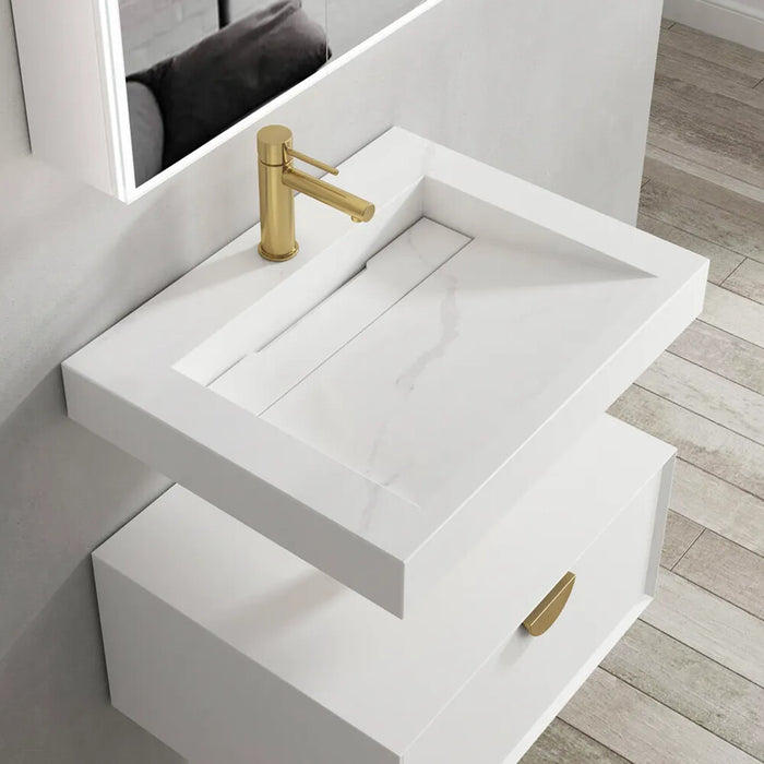 600-1500*470*85mm Otti Moonlight Solid Surface Top Wall Hung Basins