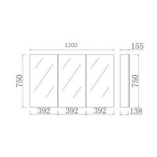 600-1500*750*155mm Poseidon Evie Dark Brown Moisture Resistant Plywood Glass Rectangle Shaving Cabinet