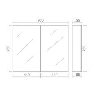 600-1500*750*155mm Poseidon Evie Dark Brown Moisture Resistant Plywood Glass Rectangle Shaving Cabinet