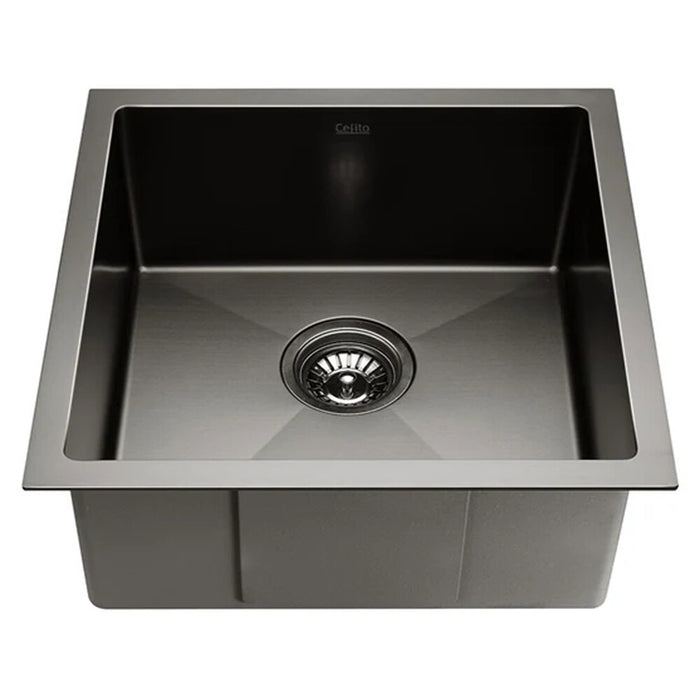 440*440*205mm Hunter Black Stainless Steel Square Basin Single Bowl Laundry Kitchen Sinks