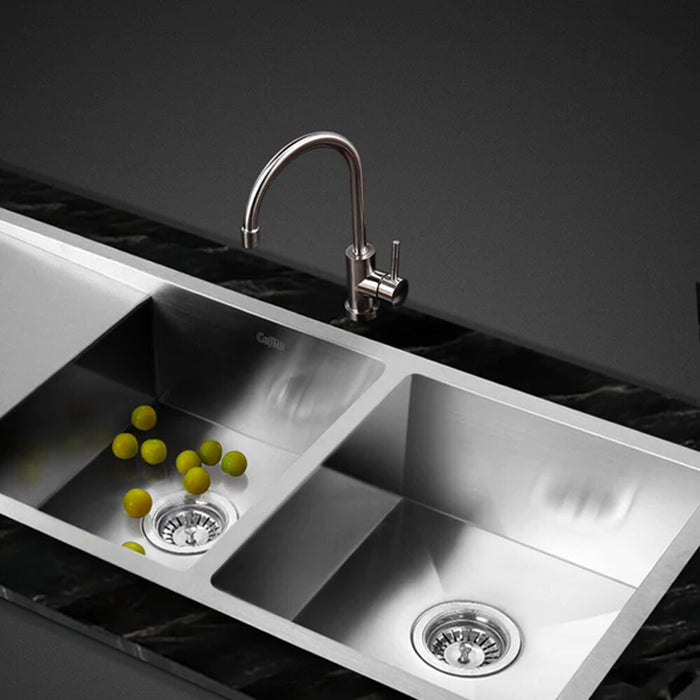 1111*450*205mm Hunter Silver Stainless Steel Square Basin Double Bowls Laundry Kitchen Sinks