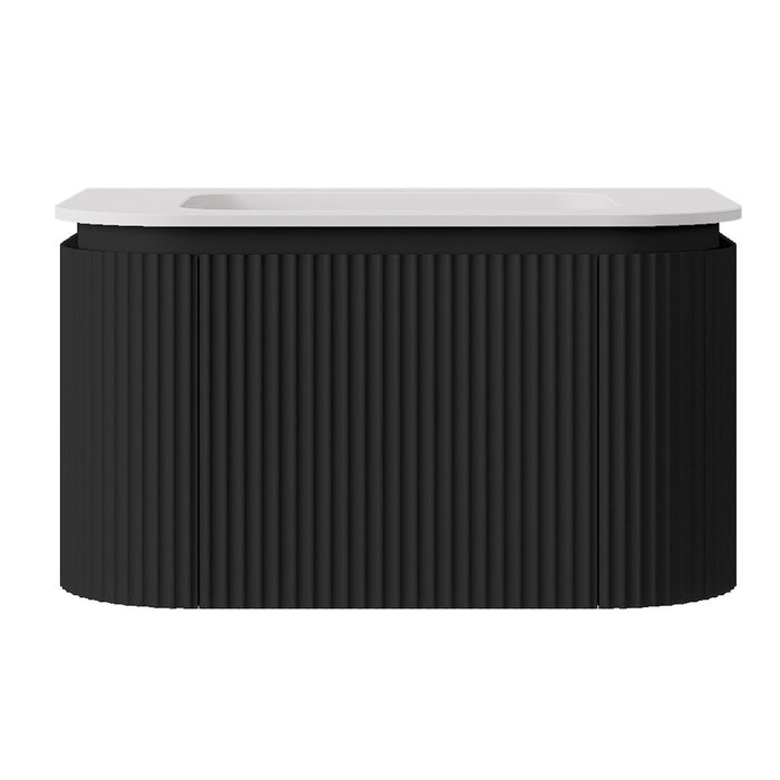 600-1800*455*400mm Lukka Estella Modern Matte Black PVC Wall Hung Vanity