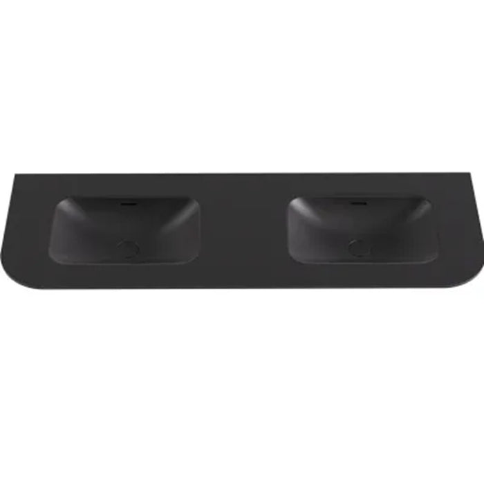 600-1800*455*400mm Lukka Estella Modern Matte Black PVC Wall Hung Vanity