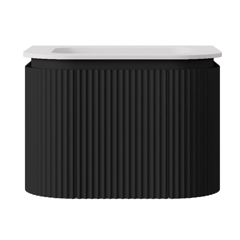 600-1800*500*400mm Lukka Estella Modern Matt Black PVC Wall Hung Vanity